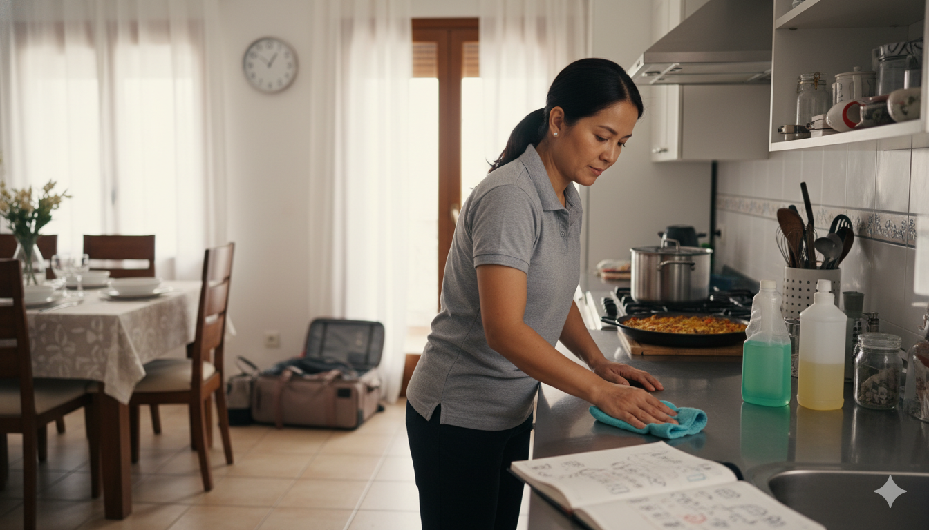 Empleada interna filipina especializada en apoyo de fin de semana